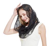 Rudiaoa Heascraf Heascraf Écharpe de tête en dentelle respirante pour occasions spéciales pour églises fonctions voiles catholiques, noir 1, taille unique
