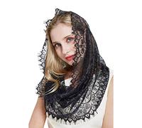 Rudiaoa Heascraf Heascraf Écharpe de tête en dentelle respirante pour occasions spéciales pour églises fonctions voiles catholiques, Noir 2, taille unique