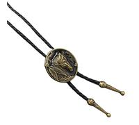 Rudiaoa Hommes Et Femmes Rodeos Bolotie Avec Pendentif Insigne En Métal Cravate Cuir Cordon Chaîne Réglable Collier Vintage Occidental Pendentif Métal Bolo Tie