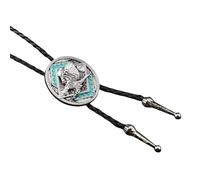 Rudiaoa Hommes Et Femmes Rodeos Bolotie Avec Pendentif Insigne En Métal Cravate Cuir Cordon Chaîne Réglable Collier Vintage Occidental Pendentif Métal Bolo Tie