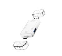 Rudiaoa Lecteur de cartes SDTF avec connecteurs USB MicroUSB et USB C pour divers appareils Lecteur de cartes Smartphone