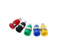 Rudiaoa Lot de 5 fiches banane de 4 mm - Connecteur de fil femelle - 5 couleurs - Adaptateur convertisseur de prise de charge - Montage sur panneau - Câble de soudure - Connecteur de cordon - Boîte de