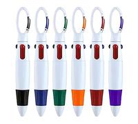 Rudiaoa Lot de 6 stylos à bille multicolores 4 couleurs pour enfants, étudiants, fournitures de papeterie, articles scolaires, cadeaux pour enfants, stylo d'aide à l'apprentissage