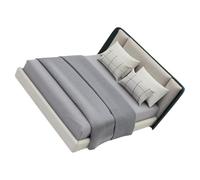 Rudiaoa Maison de poupée miniature à l'échelle 1/20 pour chambre à coucher, lit double miniature avec literie pour projet artisanal, décoration de scène, décorations, maisons de poupées, décoration de