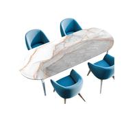 Rudiaoa Nappe Ovale avec De Texture en Marbre Revêtement Anti-déversement Facile d'entretien Tissu Infroissable pour Salle À Manger 36 X 60 42 X 60 Cm Housse De Table Moderne en Marbre