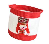 Rudiaoa Panier Tissé À La Main en Corde De Coton Bac Rangement Décoratif pour Jouets D Organisateur Vêtements sur Le Thème Noël Bac Rangement pour Salon