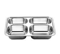 Rudiaoa Plateau À Dîner Divisé En Acier Inoxydable Récipient À Déjeuner Assiette Alimentaire Pour Le Stockage Des Outils De Cuisson De Cantine Scolaire