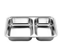 Rudiaoa Plateau À Dîner Divisé En Acier Inoxydable Récipient À Déjeuner Assiette Alimentaire Pour Le Stockage Des Outils De Cuisson De Cantine Scolaire