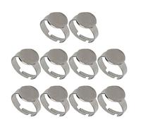 Rudiaoa Plates-Formes D'anneaux Réglables en Acier Inoxydable 10 Pièces pour Bases De Bijoux Créatives Parfaites pour Les Composants Artisanaux De Bijoux Faits À La Main