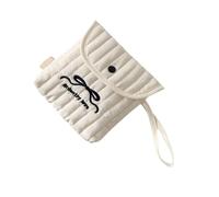 Rudiaoa Sac de rangement pour accessoires de voyage et cosmétiques avec nœuds brodés, doré, 15.5x15.6cm