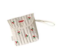Rudiaoa Sac de rangement pour accessoires de voyage et cosmétiques avec nœuds brodés, Grand nœud, 15.5x15.6cm