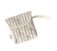 Rudiaoa Sac de rangement pour accessoires de voyage et cosmétiques avec nœuds brodés, Petit nœud noir, 15.5x15.6cm