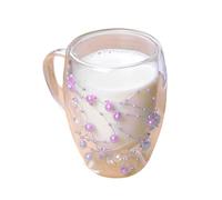 Rudiaoa Sophisticated Glass Drinkware Unique Cups Cocktails Glasswares Decorative Coffee Cup with Handle for Various Drink Home Gathering Cups