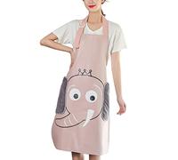 Rudiaoa Tablier De Ménage Dessin Animé Respectueux L'environnement Non Toxique Bords Lisses Cuir PU Molleton Corail Doux Tablier Cuisine Dessin Animé Bleu Gris Champagne