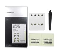 Rudiaoa Tapis De Souris en Verre À Points Universels Bricolage Patins Antidérapants Autocollants pour Jeu Pieds À Bord Incurvé sans Fil Patins Blancs Bord Incurvé Tapis Antidérapant