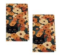 Rudiaoa Torchon Imprimé Chats Tissu en Coton Super Absorbant De Cuisine pour La Cuisine Et La Décoration Serviette Imprimée Chats