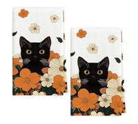 Rudiaoa Torchon Imprimé Chats Tissu en Coton Super Absorbant De Cuisine pour La Cuisine Et La Décoration Serviette Imprimée Chats