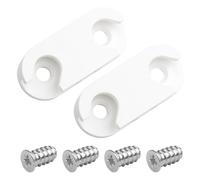 rudis-spareparts Support de charnière d'armoire à chaussures 110364, Plastique Métal, Non fini, Blanc - 2 pièces avec 4 vis