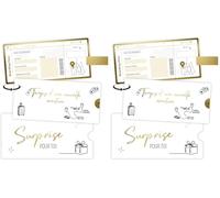 Rudis Tiny Goods Carte a Gratter Voyage Surprise - Carte embarquement - Faux Billet Avion annonce - Ticket a Gratter personnalisable - Cadeau Anniversaire (Lot de 2)