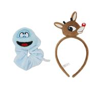 Rudolph & Abominable Snowman Ensemble bandeau et chouchou en peluche 2 pièces, Rud Bonhomme de neige 2 pièces, 1 Count (Pack of 2)