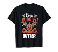 Rudolph Admire Un majordome de Noël Dicton T-Shirt Graphique avec Valeur