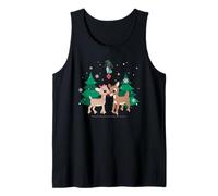 Rudolph and Clarice Fawn'd of You Mistletoe Retro Christmas Débardeur