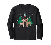 Rudolph and Clarice Fawn'd of You Mistletoe Retro Christmas Manche Longue
