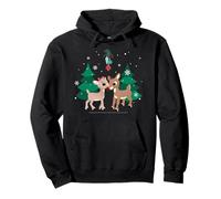 Rudolph and Clarice Fawn'd of You Mistletoe Retro Christmas Sweat à Capuche
