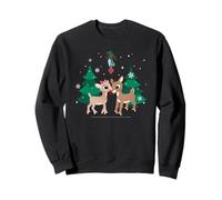 Rudolph and Clarice Fawn'd of You Mistletoe Retro Christmas Sweatshirt