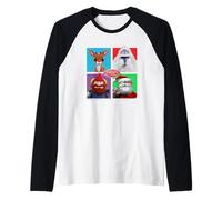 Rudolph and Friends Pop Art Portraits Retro Christmas Manche Raglan