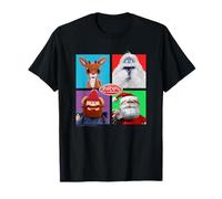 Rudolph and Friends Pop Art Portraits Retro Christmas T-Shirt