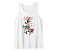 Rudolph Characters with Christmas Tree Retro Holiday Débardeur