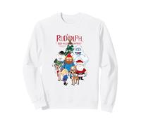 Rudolph Characters with Christmas Tree Retro Holiday Sweatshirt