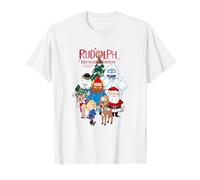 Rudolph Characters with Christmas Tree Retro Holiday T-Shirt
