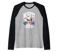 Rudolph Island of Misfit Toys Varsity Style Retro Christmas Manche Raglan
