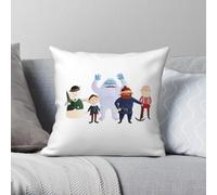 Rudolph le renne au nez rouge Taie d'oreiller carrée Polyester Lin Velours Motif Fermeture éclair Housse de coussin décorative pour canapé