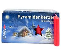 Rudolphs Schatzkiste Bougies de Pyramide d'accessoires, (50) Tailles Rouge de la Largeur X de Bougie de Cire de Bougie d'approximativement 1.4 de cmx8 cm Montagne de minerai