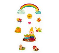 Rudolphs Schatzkiste Décoration en bois - Mobile - Petit nain - 320 x 3 x 490 mm (l x L x H) - Jouet pour bébé - Commode à langer - Jouet en bois créatif - Seiffen des monts Métallifères