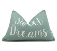 Rudransha Sweet Dreams Housse de coussin lombaire 30,5 x 45,7 cm - Citation brodée - Coussin décoratif pour canapé, lit, chambre d'enfant, coin confortable, décoration relaxante pour chambre à coucher