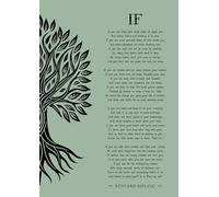 Rudyard Kipling Affiche Poème If avec arbre noir Vert Format A4