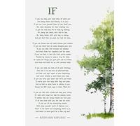 Rudyard Kipling Impression aquarelle Poème avec arbre Format A4