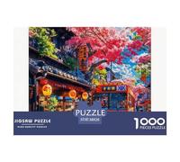 Rue bordée de cerisiers Japonais en Fleurs Puzzle 1000 pièces Paysages célèbres - Cadeau Créatif Et Relaxant, Puzzle pour Adultes, Poster Mural Et Emballage Premium Inclus, 38x26cm/1000pcs