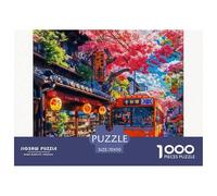 Rue bordée de cerisiers Japonais en Fleurs Puzzle 1000 Pièces Paysages célèbres - Qualité Premium, Jeu De Concentration, Poster Artistique Inclus, Parfait pour Soirées Cosy, 70x50cm/1000pcs