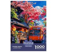 Rue bordée de cerisiers Japonais en Fleurs Puzzle 1000 pièces Paysages célèbres - Relaxation Et Concentration, Jeu Stimulant pour Famille, Pièces Épaisses Et Durables, 70x50cm/1000pcs
