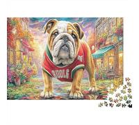 Rue Bulldog Puzzle 1000 Pièces pour Hobbyistes W nd, Carton Solide, Décoration Murale Maison, Cadeau Festival Printemps, Jeu Cérébral 38x26cm/1000pcs