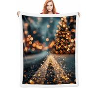 Rue Couverture Hiver 100x130cm Couverture Lestée Arbre, Couverture Chaude et Confortable, Super Douce et Moelleuse, Fleece Blanket Lavable à la Machine Facile à Manipuler pour Chambre à Coucher A-1941