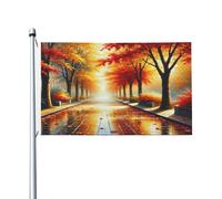 Rue D'Automne Drapeau Résistant Aux Intempéries Drapeau De Jardin Décoratif Garden Flag Pour Balcon Intérieur Extérieur 90X150Cm