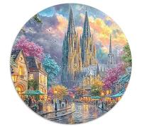 Rue de Festival 1000 Pièces Puzzle Circulaire Puzzles Classiques Jeu Cadeau Unique Difficile Impossiblepour Adultes Décoration pour Enfants Cadeau 1000pcs (67.5x67.5cm)