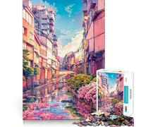 Rue Douce de Chiyoda Puzzle de 1000 pièces pour Adolescents Jeu Stimulant Le Cerveau Emboîtement précis sans espaces Activité relaxante en Groupe à l'intérieur (50x75cm)