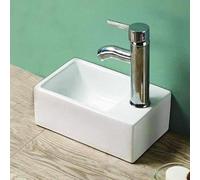 Rue Du Bain - Petit lave main Gain de Place Droite - Céramique - 30x20 cm - Essento